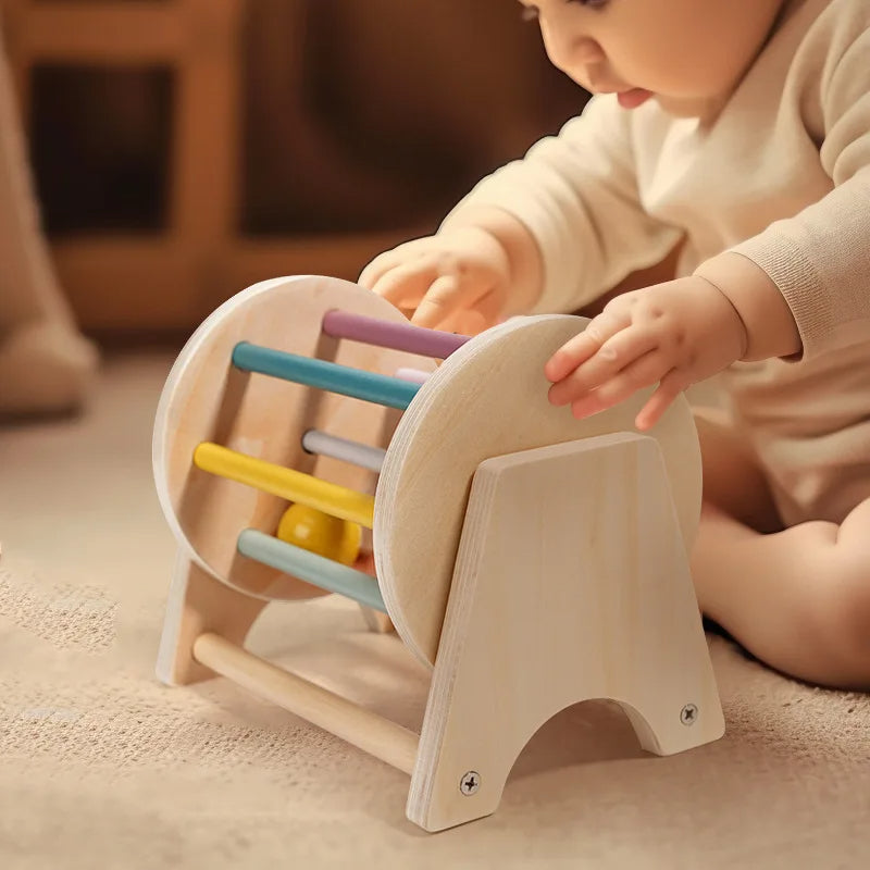 Montessori Wooden Rolling Ball Drum