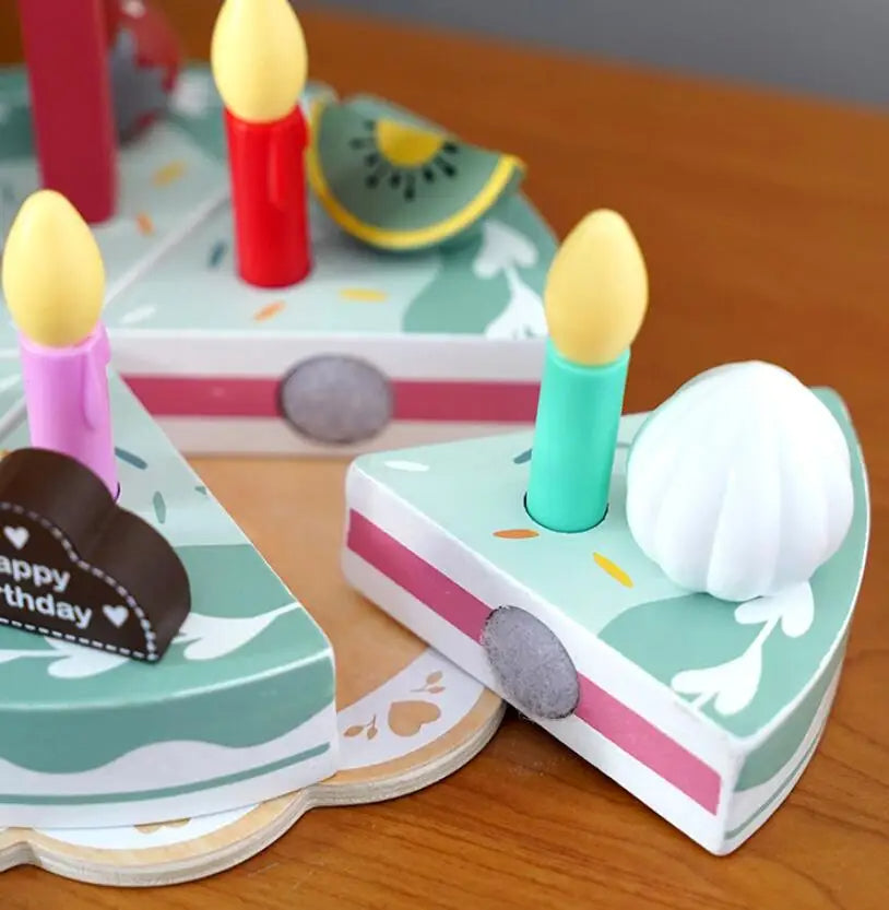 Wooden Birthday Cake Set