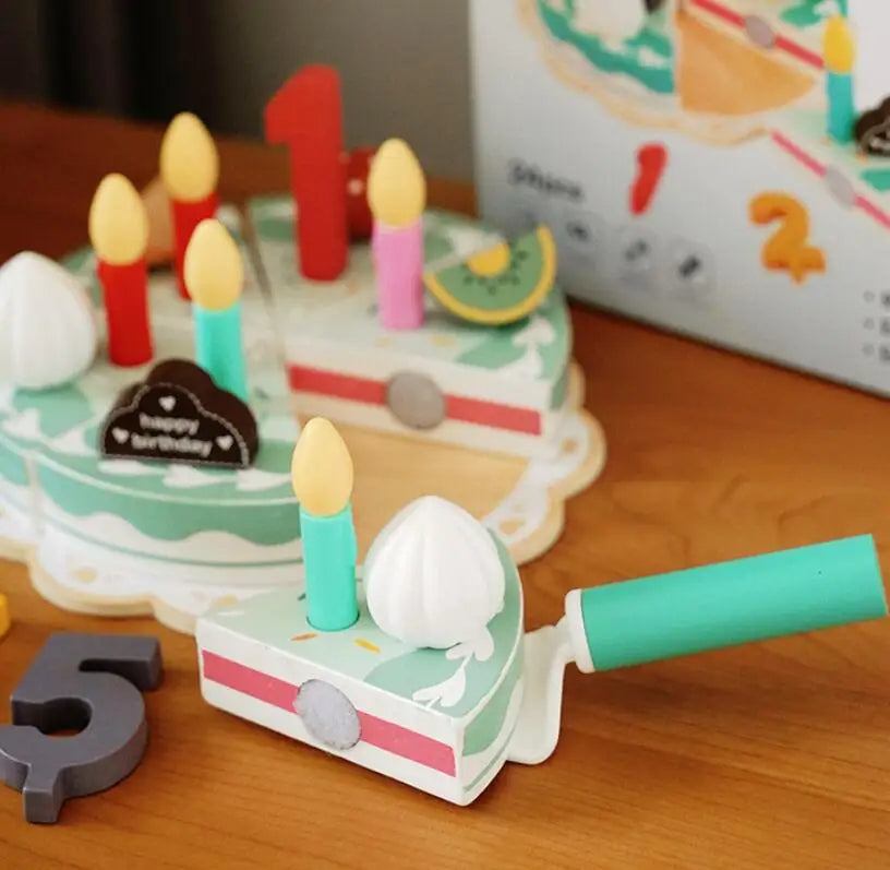 Wooden Birthday Cake Set