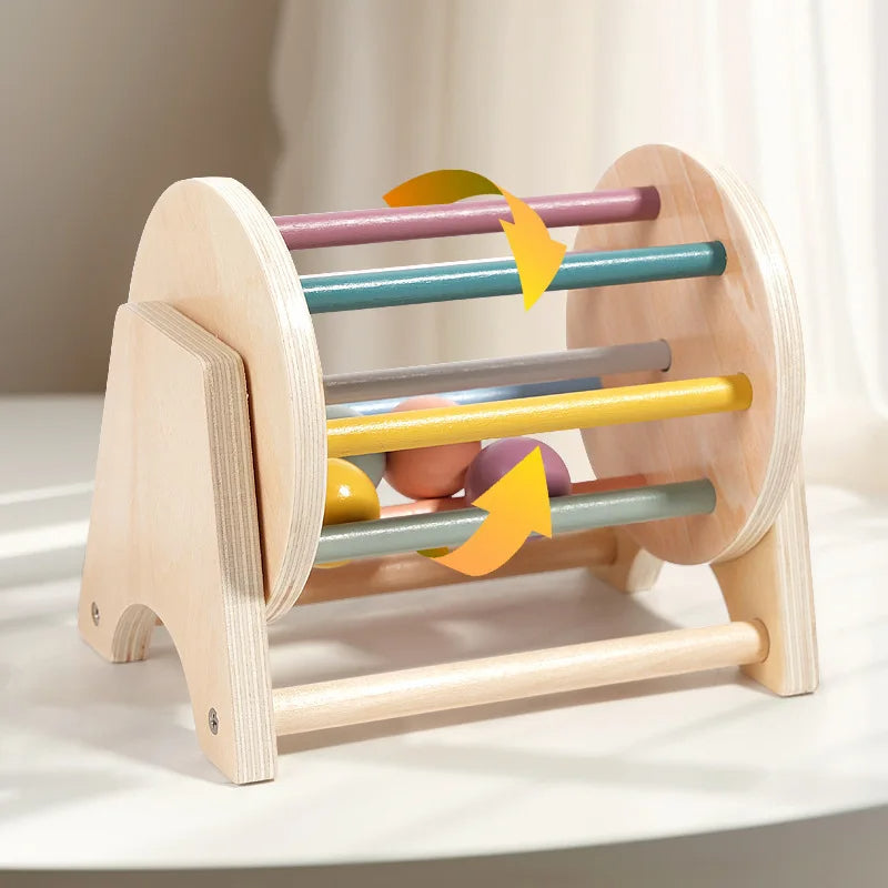 Montessori Wooden Rolling Ball Drum