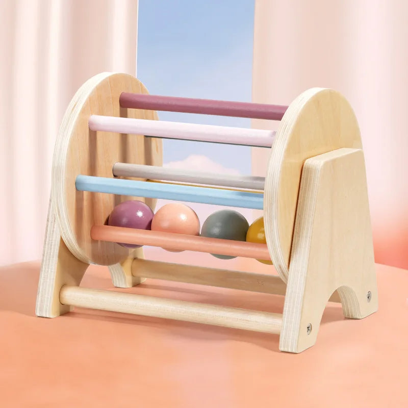 Montessori Wooden Rolling Ball Drum