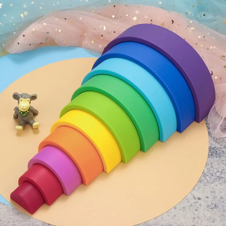 Silicone Rainbow Stacking Blocks