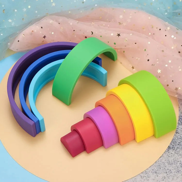 Silicone Rainbow Stacking Blocks