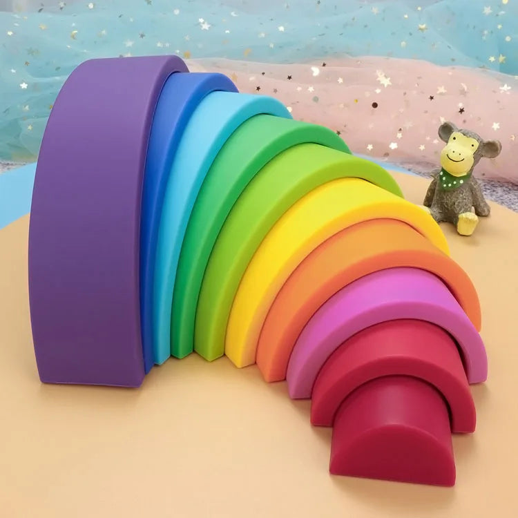 Silicone Rainbow Stacking Blocks