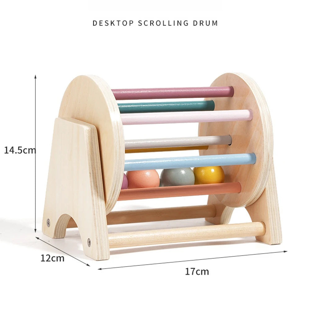 Montessori Wooden Rolling Ball Drum