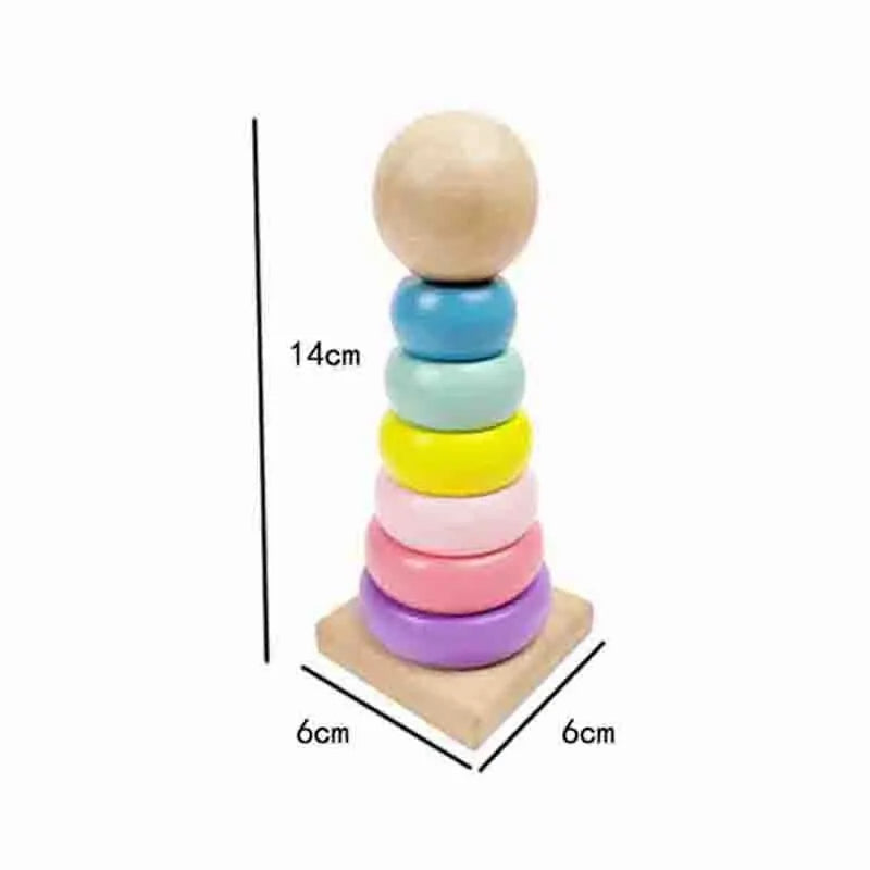 Wooden Rainbow Stacking Tower