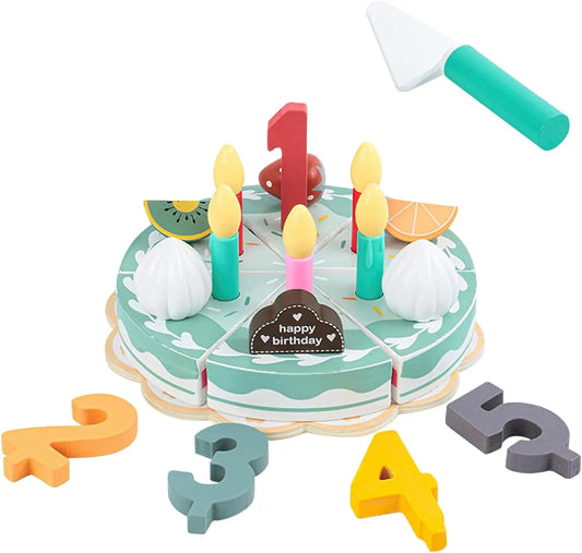 Wooden Birthday Cake Set