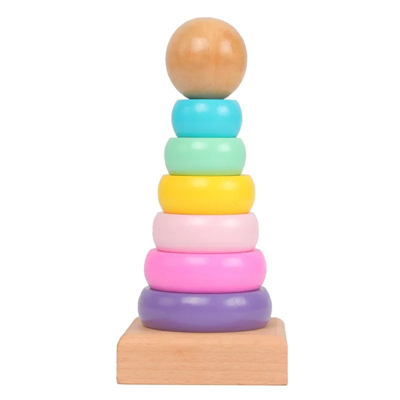 Wooden Rainbow Stacking Tower